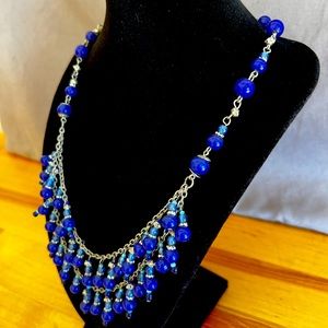 Blue Beaded Double stranded necklace